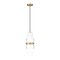 Z-Lite Cayden Pendant, 1-Light, 6.5 In.W x 16.75 In.H, Modern Gold/Clear + Etched Opal 1946P-MGLD - alternate 1